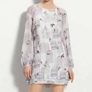 Ted Baker Birdcage Long Sleeve Beaded Shift Dress Size 1